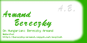 armand bereczky business card